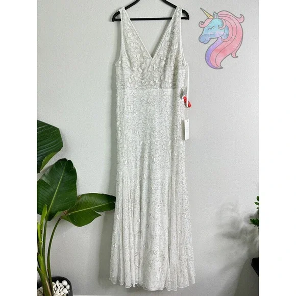 Mac Duggal 10814 HAND EMBELLISHED SLEEVELESS BEADED GOWN DRESS Size 12 MSRP $298 - Picture 3 of 11